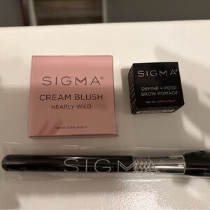 Sigma Beauty Cream Blush in Nearly Wild with Define + Pose Brow Pomade